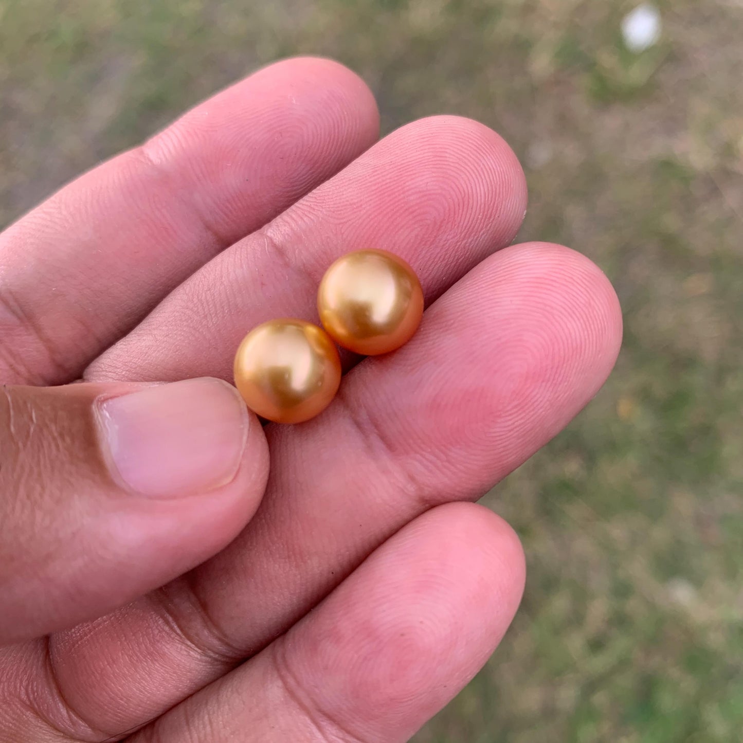 9.6mm Golden South Sea Pearl Pair High Grade Loose Gemstones PP3-8