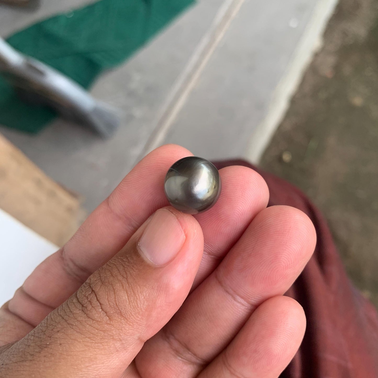 14mm Loose Seawater Tahitian Black Pearl Beads BoZorX BT-6