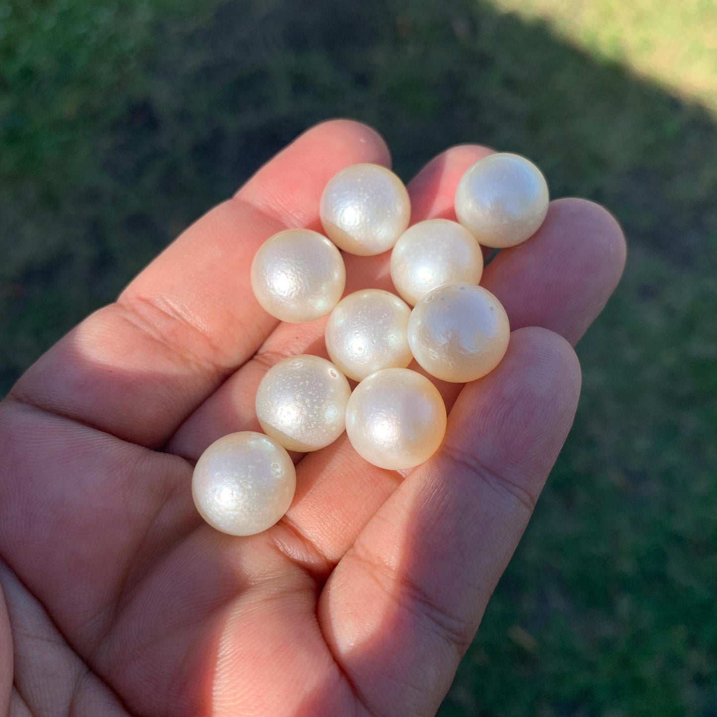 9 Pieces 13.3-13.49mm Loose South Sea Pearl Beads Indonesian Seawater Pearl GR-30