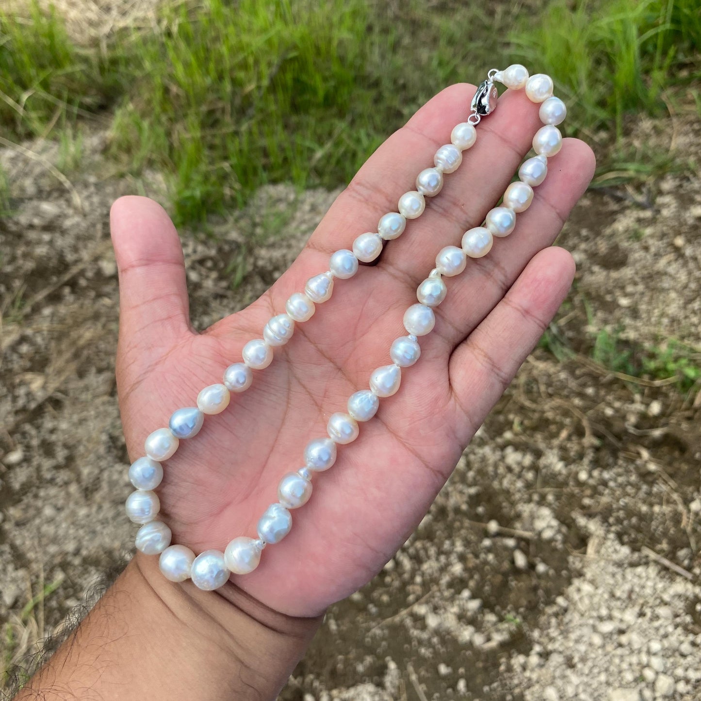 Genuine South Sea Pearl Necklace Saltwater Pearl (7.5-11.4mm, 45cm)