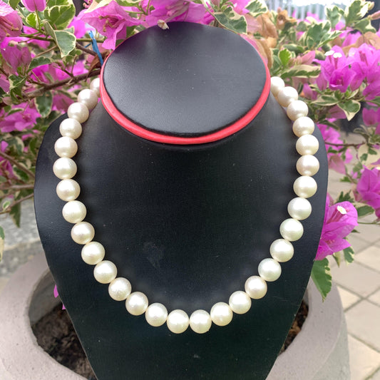 12-12.4mm White South Sea Pearl Indonesian Saltwater Seawater Pearl Necklace GR-9