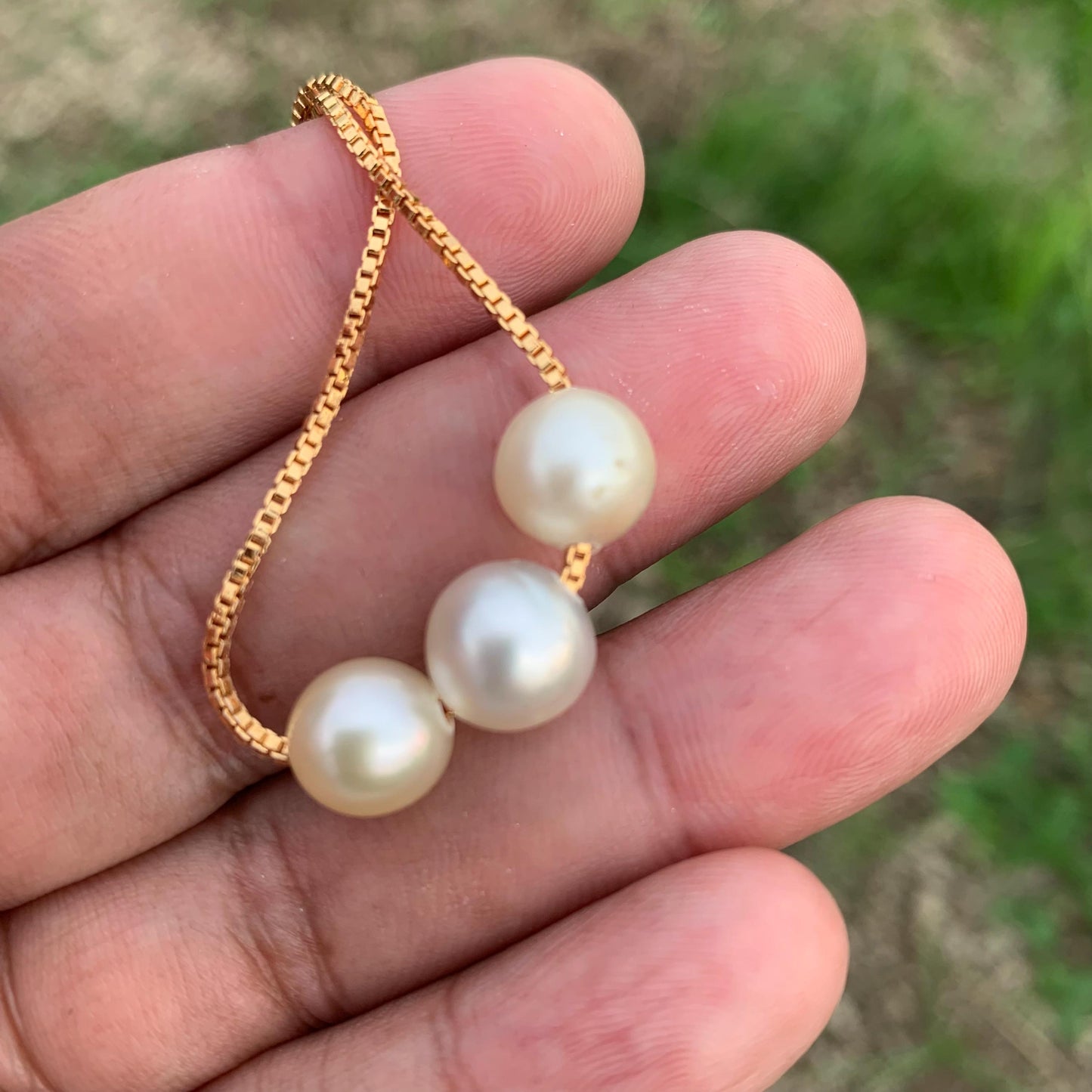 8.8-9.5mm Real south sea pearl saltwater pearl Seawater Pearl pendant Necklace BoZorX J-2