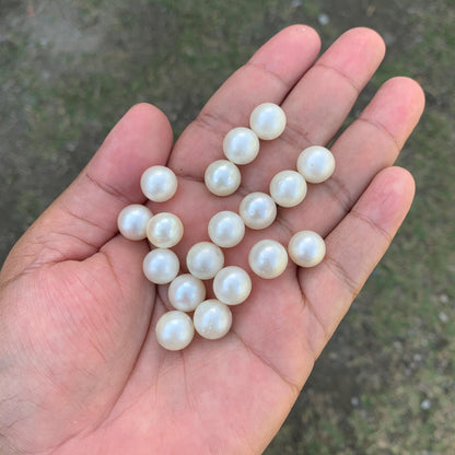 18 Pieces 11.1-11.4mm Loose White South Sea Pearl Beads Indonesia Seawater Saltwater Pearl GR-27