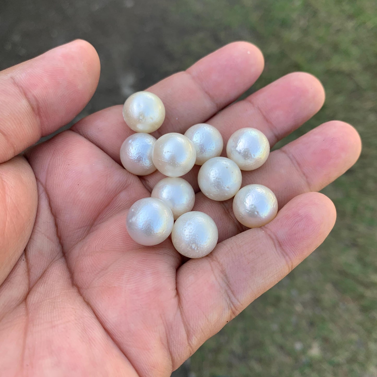 10 Pieces 12.7-12.9mm Indonesia Loose South Sea Pearl Seawater Pearl Beads Special edition Pearl BoZorX GR-23