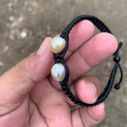 Handmade Bracelet With Indonesia South Sea Pearl BoZorX Size 10.5-11mm R-15