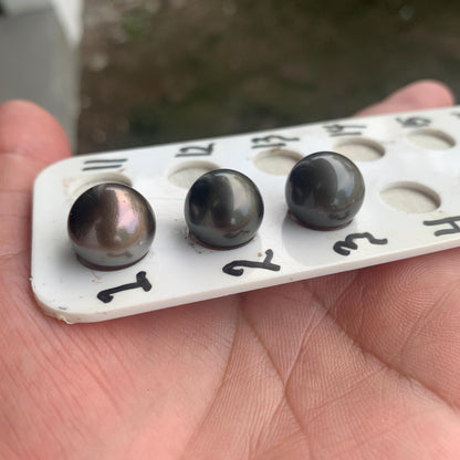 14mm Loose Seawater Tahitian Black Pearl Beads BoZorX BT-6