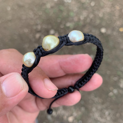 Handmade Bracelet With Indonesia South Sea Pearl BoZorX Pearl Size 9-10mm R-21