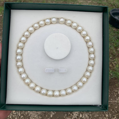 Indonesian White South Sea Pearl Necklace Saltwater Pearl Necklace Seawater Pearl Necklace 12-12.4mm GR-10