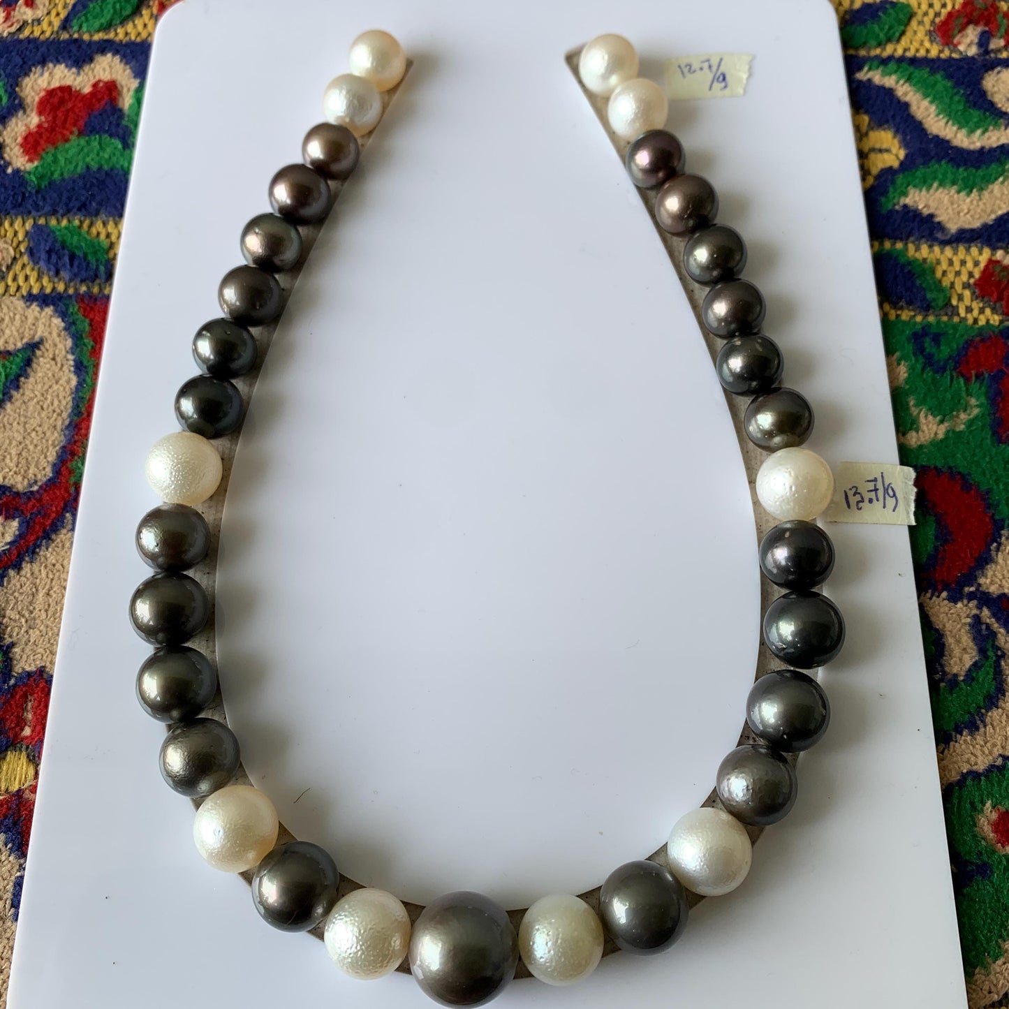 Tahitian Pearl Necklace Black and White Pearl Necklace Koktail Pearl Necklace Mix Color Pearl Necklace Seawater pearl Necklace BoZorX