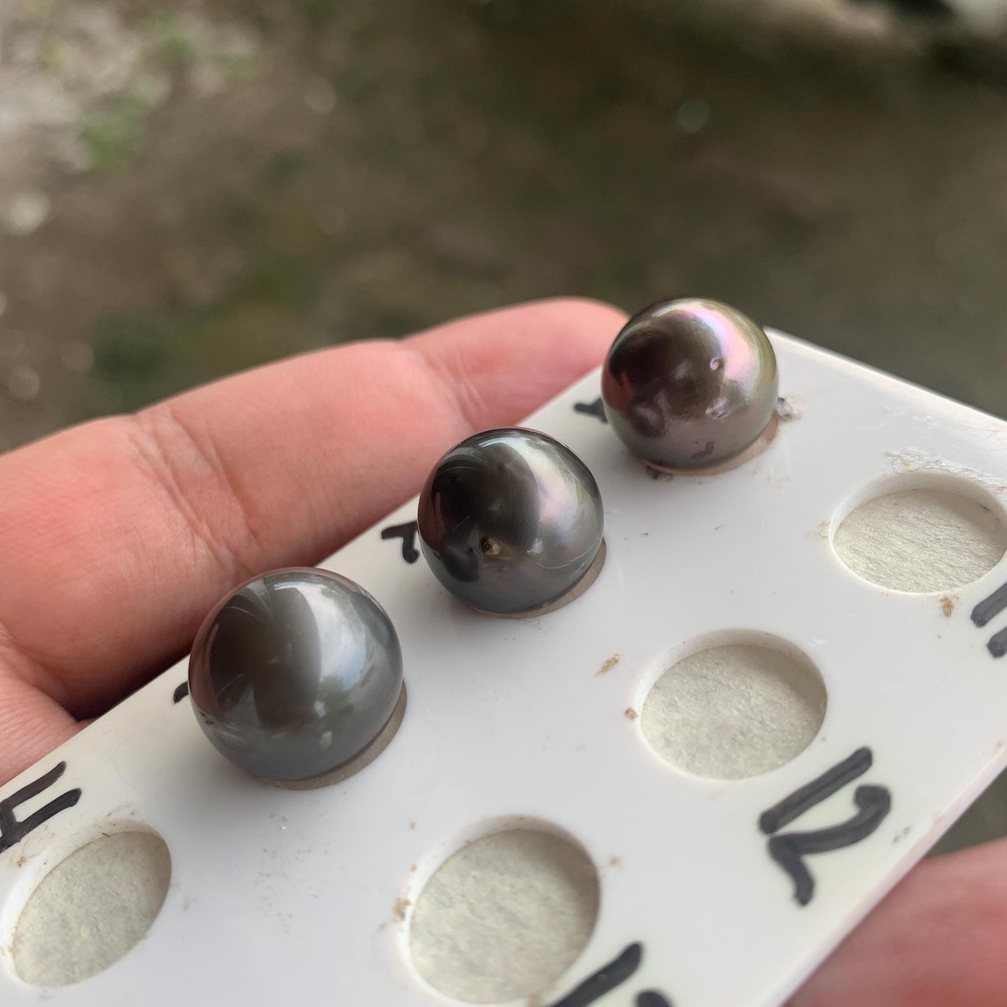 14mm Loose Seawater Tahitian Black Pearl Beads BoZorX BT-6
