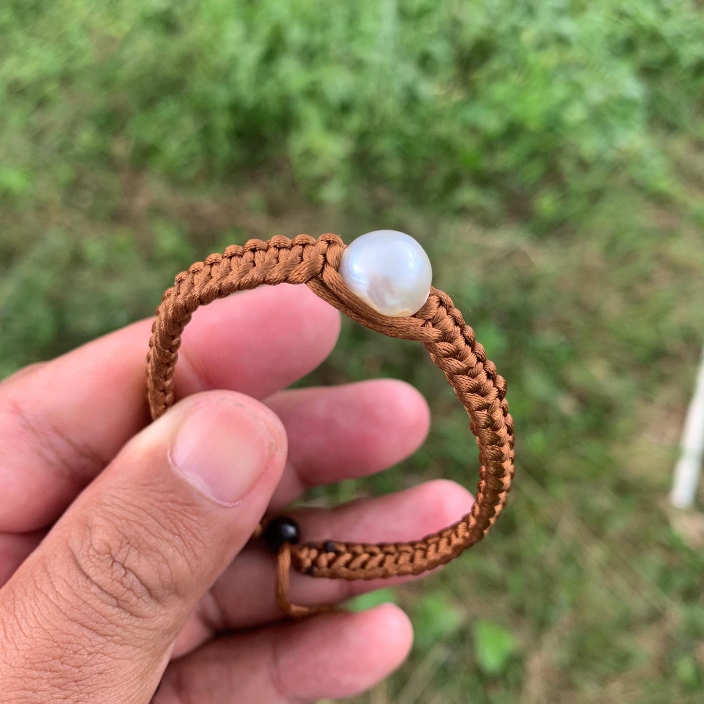 Handmade Bracelet With Indonesia South Sea Pearl BoZorX Size 10.3mm R-13