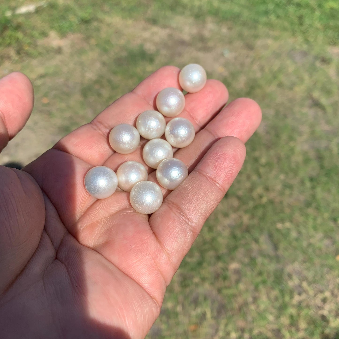 10 Pieces 12.7-12.9mm Indonesia Loose South Sea Pearl Seawater Pearl Beads Special edition Pearl BoZorX GR-23