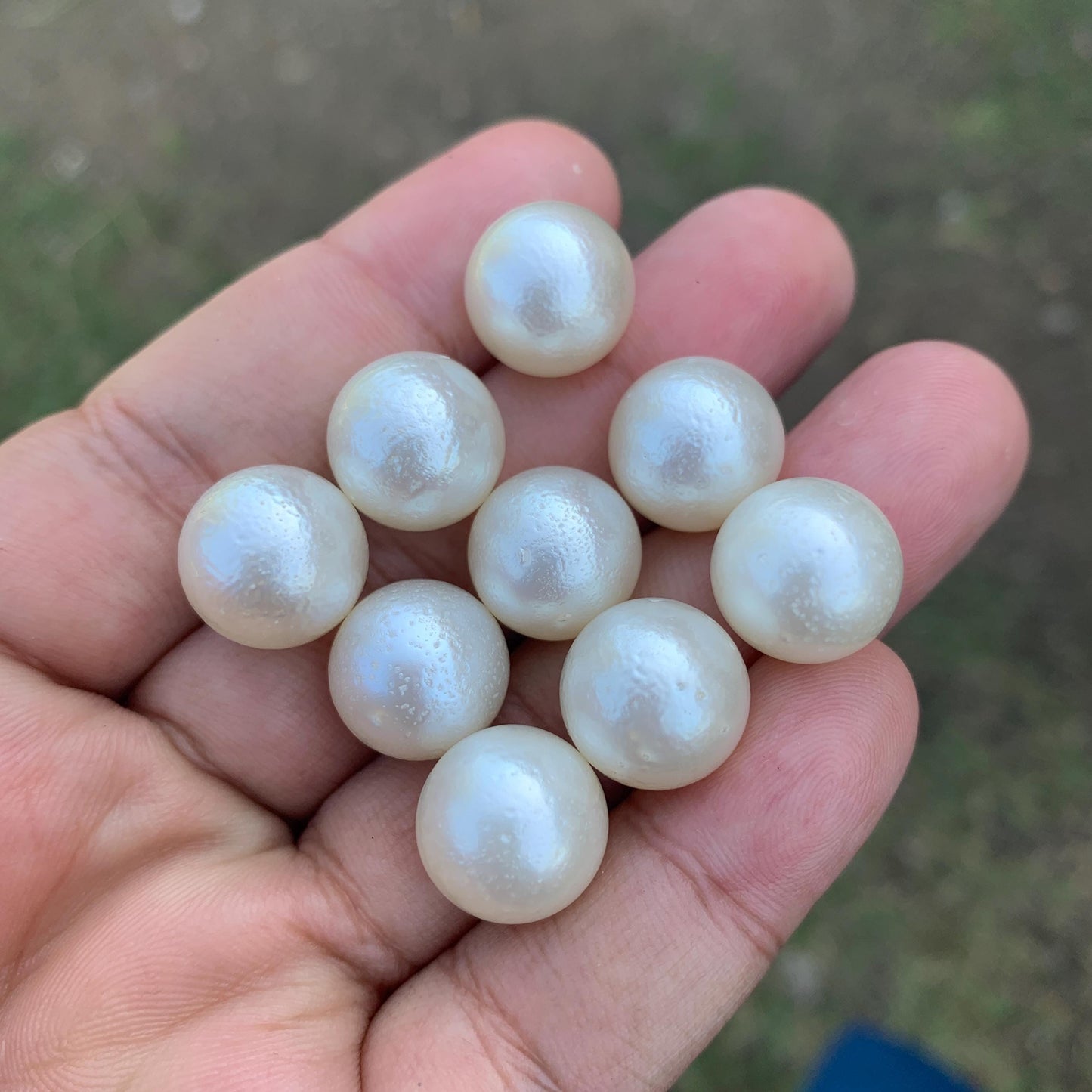 9 Pieces 13.3-13.49mm Loose South Sea Pearl Beads Indonesian Seawater Pearl GR-30