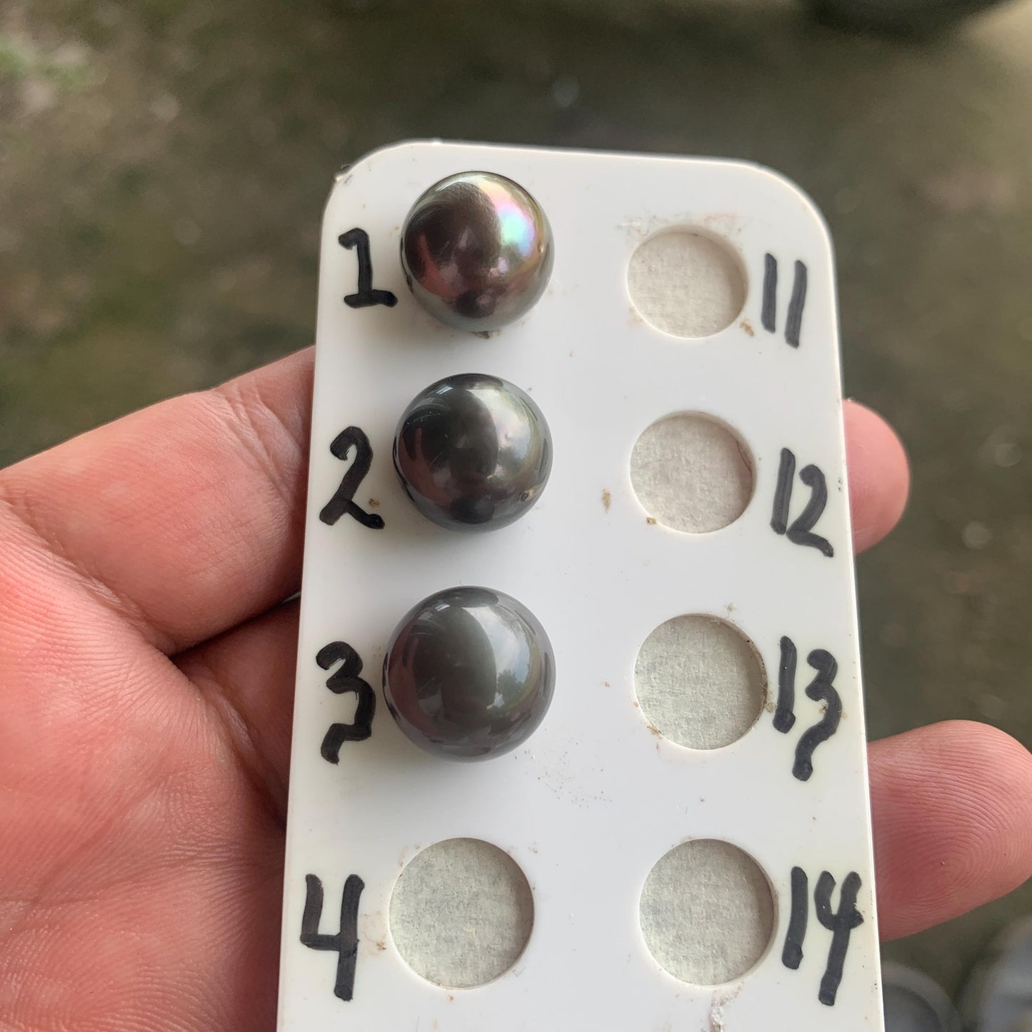 14mm Loose Seawater Tahitian Black Pearl Beads BoZorX BT-6