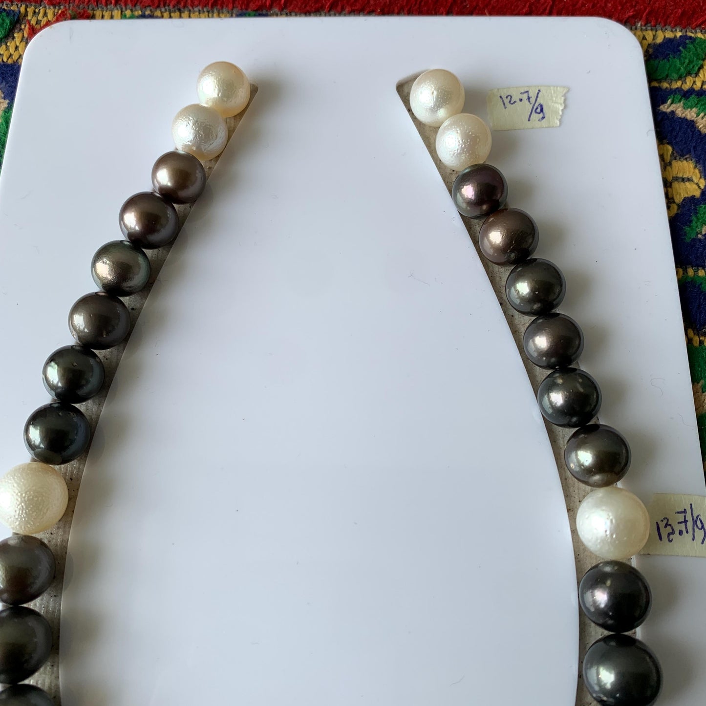Tahitian Pearl Necklace Black and White Pearl Necklace Koktail Pearl Necklace Mix Color Pearl Necklace Seawater pearl Necklace BoZorX