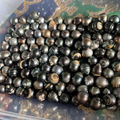 10mm Loose Tahitian Baroque Saltwater Pearl Beads Seawater Black Baroque BoZorX BT-9