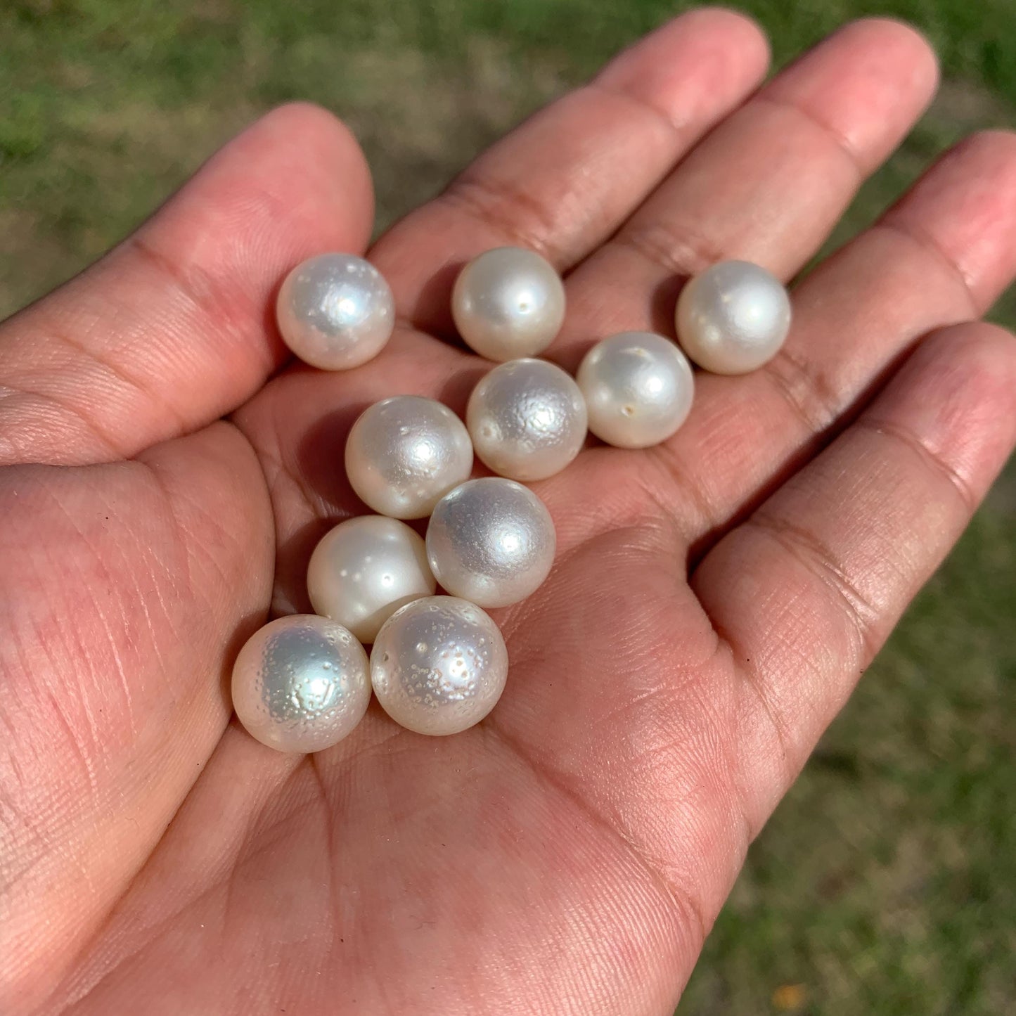 10 Pieces 12.4-12.5mm Indonesia Loose South Sea Pearl Seawater Pearl Beads Special edition Pearl BoZorX GR-25