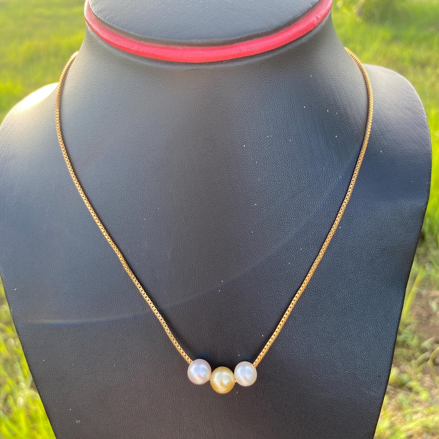 Real South Sea Pearl Necklace Saltwater Pearl Pendant (7.5-8.5mm) BoZorX M-1