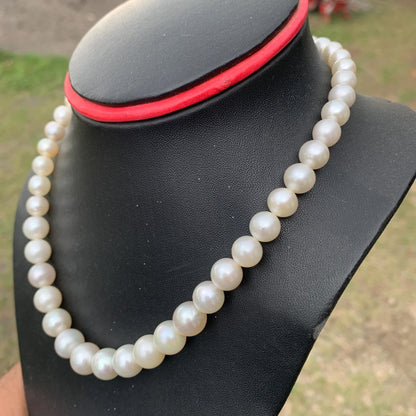 Loose White South Sea Pearl Necklace: Indonesian Saltwater Pearls 7.4mm-11.4mm