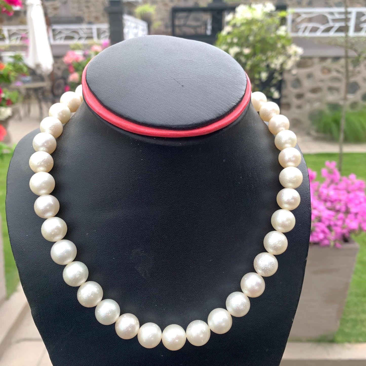 12-12.4mm White South Sea Pearl Indonesian Saltwater Seawater Pearl Necklace GR-9