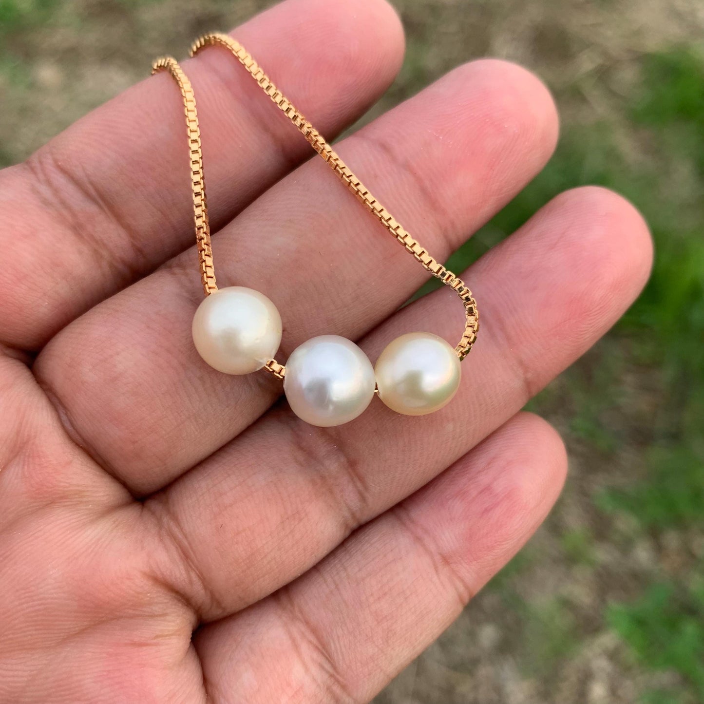 8.8-9.5mm Real south sea pearl saltwater pearl Seawater Pearl pendant Necklace BoZorX J-2