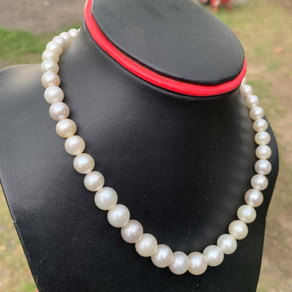 Loose White South Sea Pearl Necklace: Indonesian Saltwater Pearls 7.4mm-11.4mm