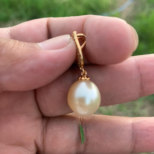 13mm Real south sea pearl saltwater pearl seawater pearl Pendant BoZorX L-7