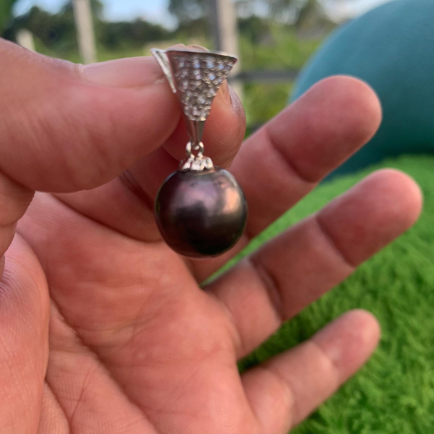 13.5mm South Sea Pearl Pendant Real Saltwater Pearl L-1