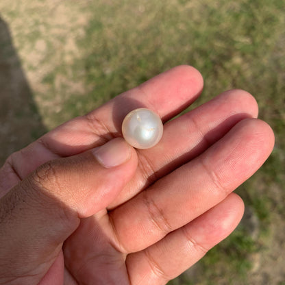 White South Sea Pearl Loose Indonesia Pearl (15.2x14.7mm) BoZorX FR-3