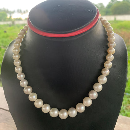 Loose White South Sea Pearl Necklace: Indonesian Saltwater Pearls 7.4mm-11.4mm