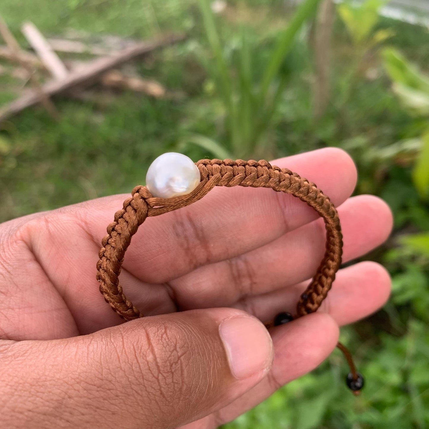 Handmade Bracelet With Indonesia South Sea Pearl BoZorX Size 10.3mm R-13