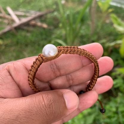 Handmade Bracelet With Indonesia South Sea Pearl BoZorX Size 10.3mm R-13