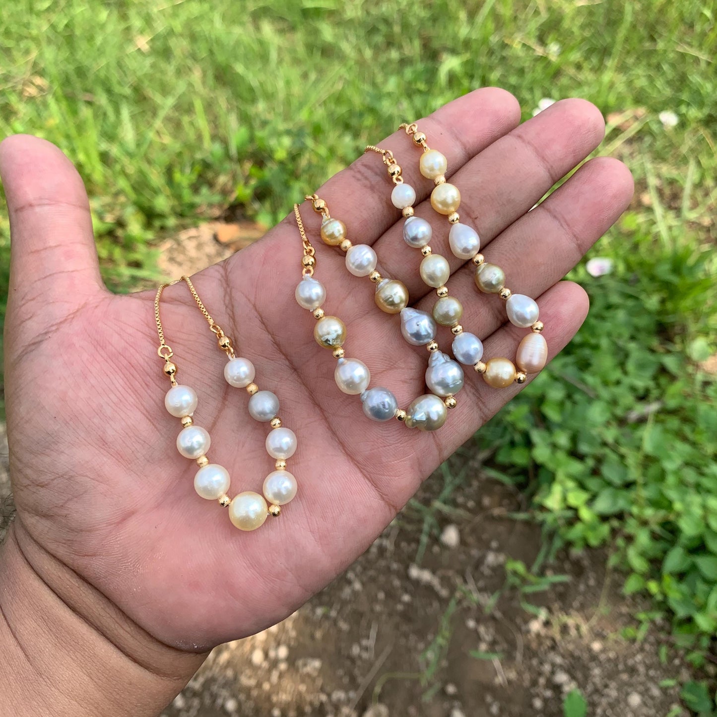 Real South Sea Pearl Bracelet Seawater Saltwater Pearl, BoZorX D-4