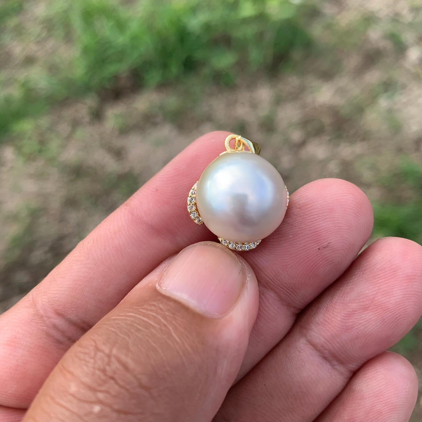 Real south sea pearl saltwater pearl seawater pearl Pendant BoZorX Pearl Size 15-15.5mm L-3