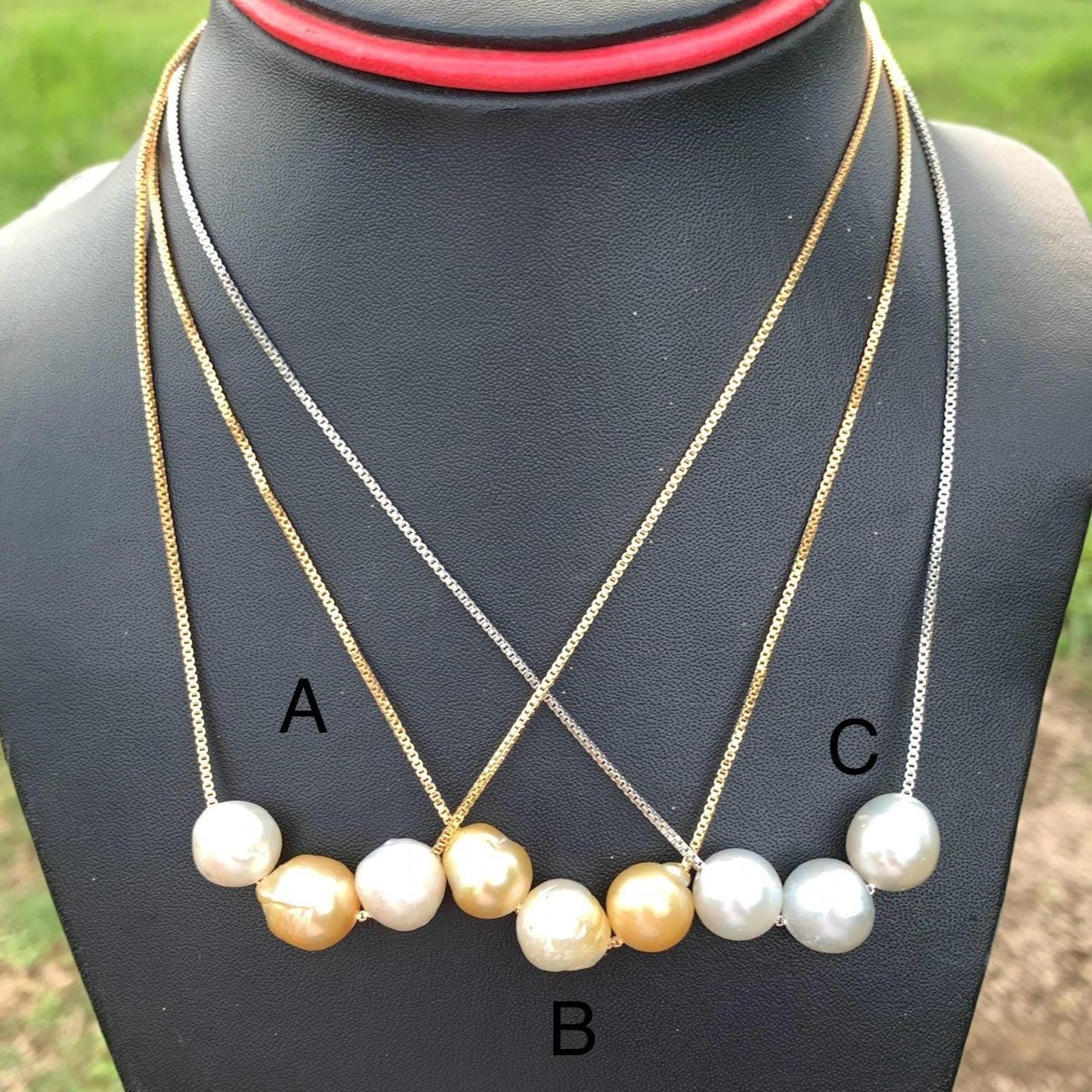 Real South Sea Pearl Pendant Necklace Saltwater Pearl Jewelry 833B NO.C