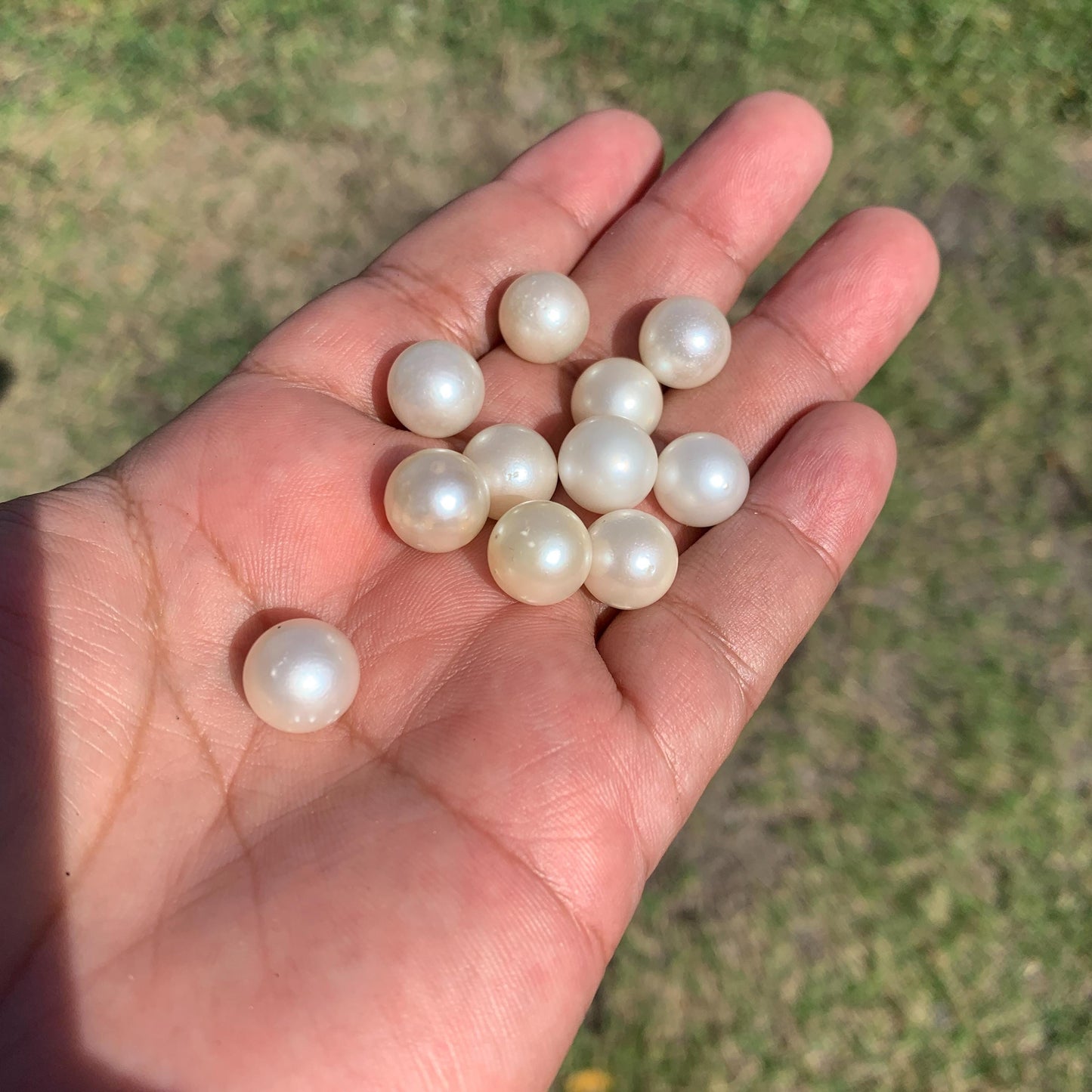 11 Pieces 11.5-11.69mm Indonesia Loose South Sea Pearl Seawater Pearl Beads Special edition Pearl BoZorX GR-26