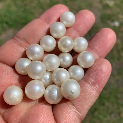 18 Pieces 11.1-11.4mm Loose White South Sea Pearl Beads Indonesia Seawater Saltwater Pearl GR-27