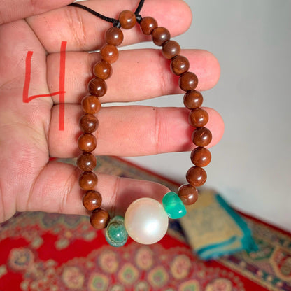 South Sea Pearl Bracelet Stone & Wood Accent - BoZorX Var-2