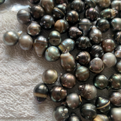 10mm Loose Tahitian Baroque Saltwater Pearl Beads Seawater Black Baroque BoZorX BT-9