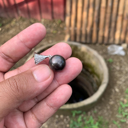 13.5mm South Sea Pearl Pendant Real Saltwater Pearl L-1