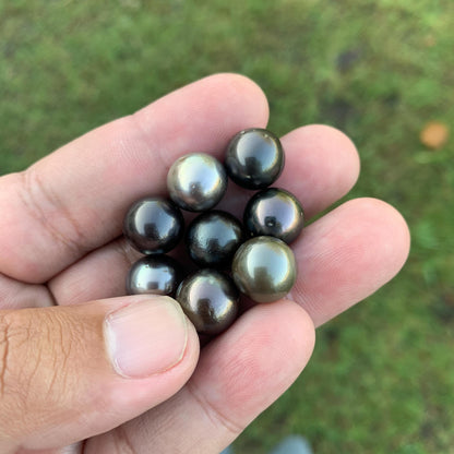 8 Pcs 11mm Loose Seawater Black Pearl Tahitian Edition Pearl Beads BoZorX BT-3