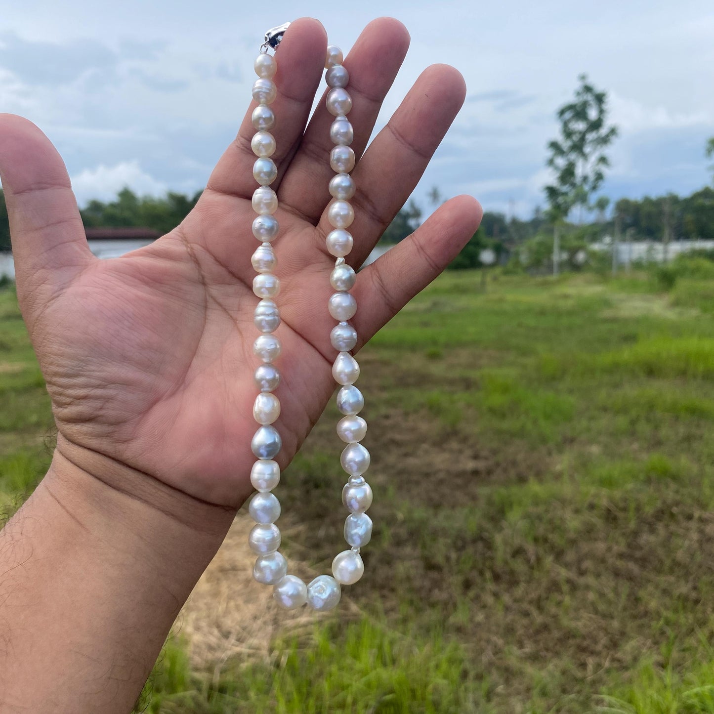 Genuine South Sea Pearl Necklace Saltwater Pearl (7.5-11.4mm, 45cm)