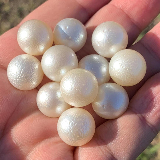 11 Pieces 13.7-13.9mm South Sea Pearl Bead Indonesia Seawater Pearl - BoZorX GR-28