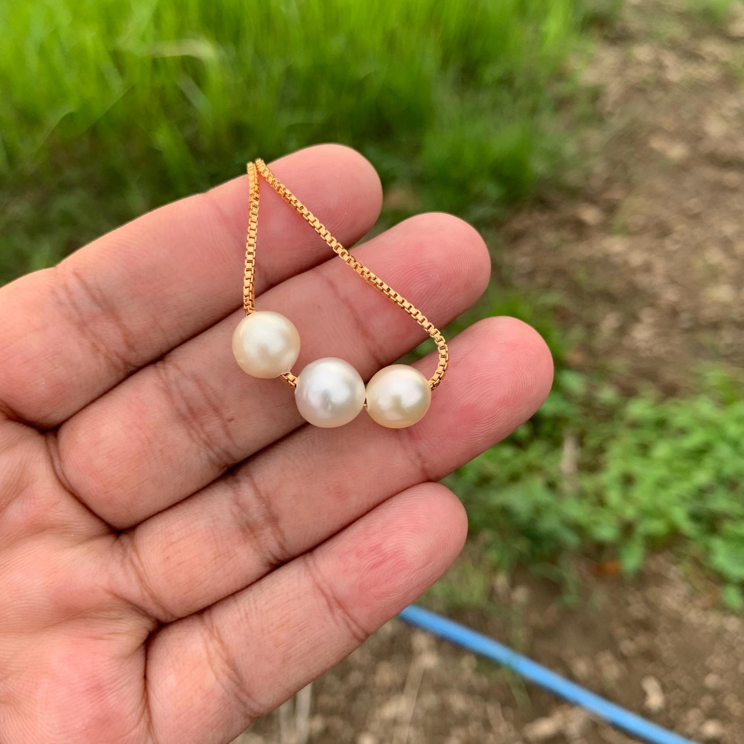 8.8-9.5mm Real south sea pearl saltwater pearl Seawater Pearl pendant Necklace BoZorX J-2