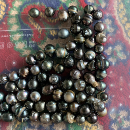 8mm Loose Black Saltwater Pearl Black Seawater Pearl Tahitian Baroque Pearl Tahitian Pearl Beads BoZorX Black Pearl BT-7