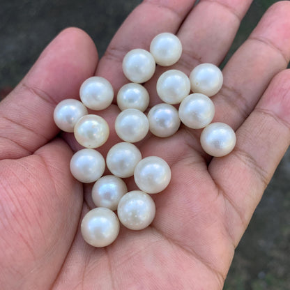18 Pieces 11.1-11.4mm Loose White South Sea Pearl Beads Indonesia Seawater Saltwater Pearl GR-27