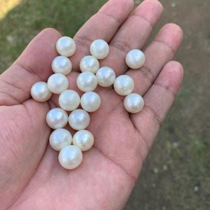 18 Pieces 11.1-11.4mm Loose White South Sea Pearl Beads Indonesia Seawater Saltwater Pearl GR-27