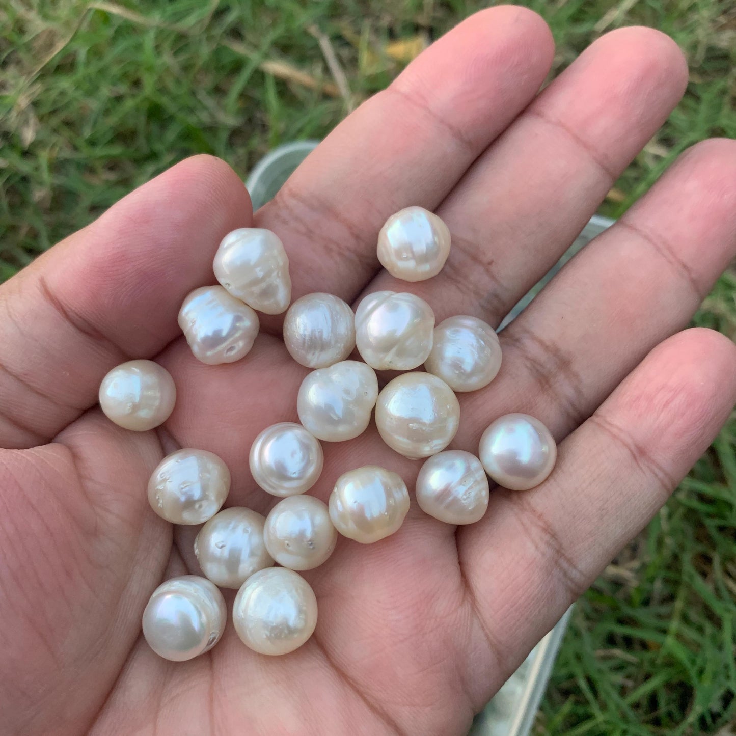 10-11mm White Circle Baroque Pearl Circle Pearl Loose Circle Baroque Sea Pearl Baroque Seawater Pearl Beads Baroque Circle White Pearl