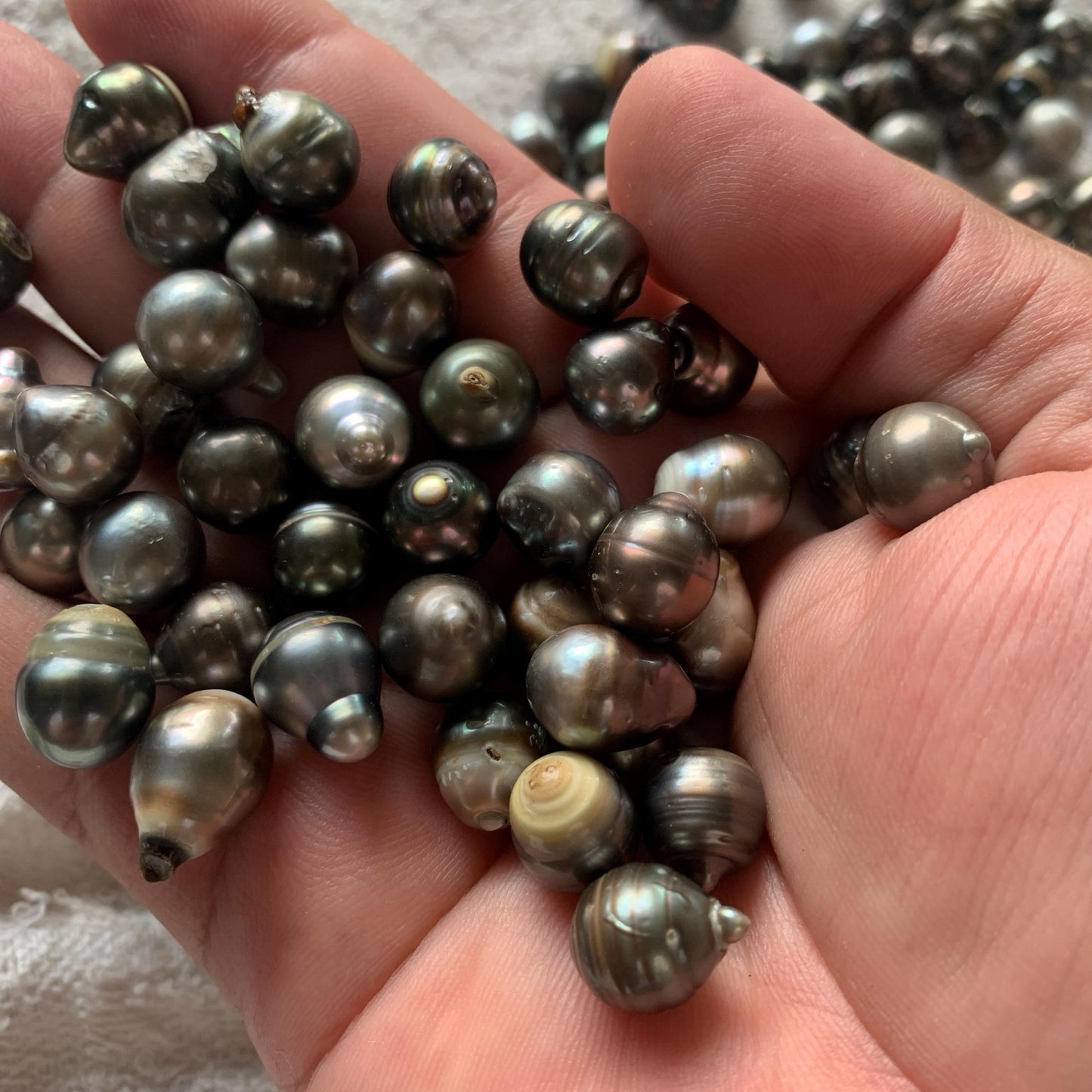 10mm Loose Tahitian Baroque Saltwater Pearl Beads Seawater Black Baroque BoZorX BT-9