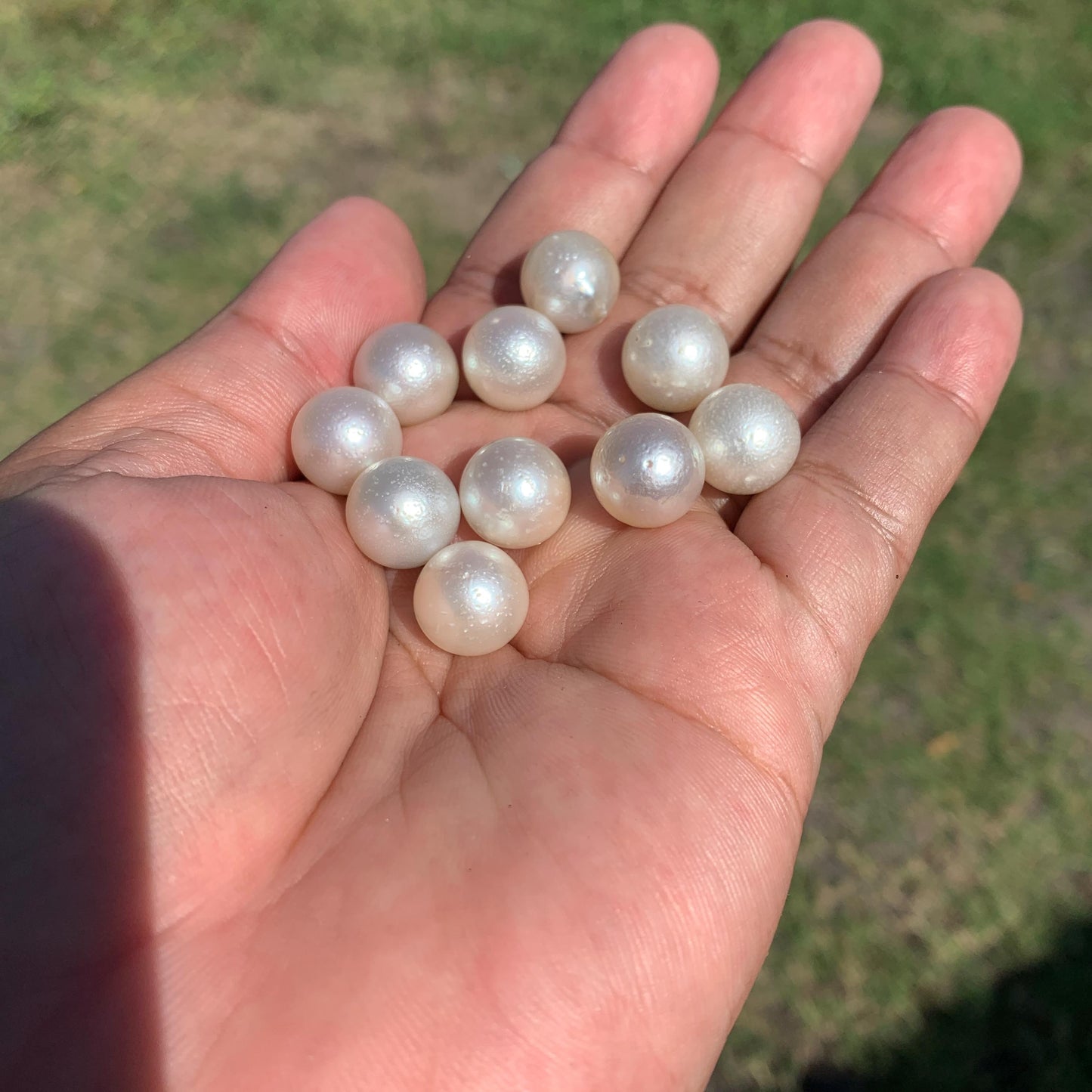 10 Pieces 12.7-12.9mm Indonesia Loose South Sea Pearl Seawater Pearl Beads Special edition Pearl BoZorX GR-23